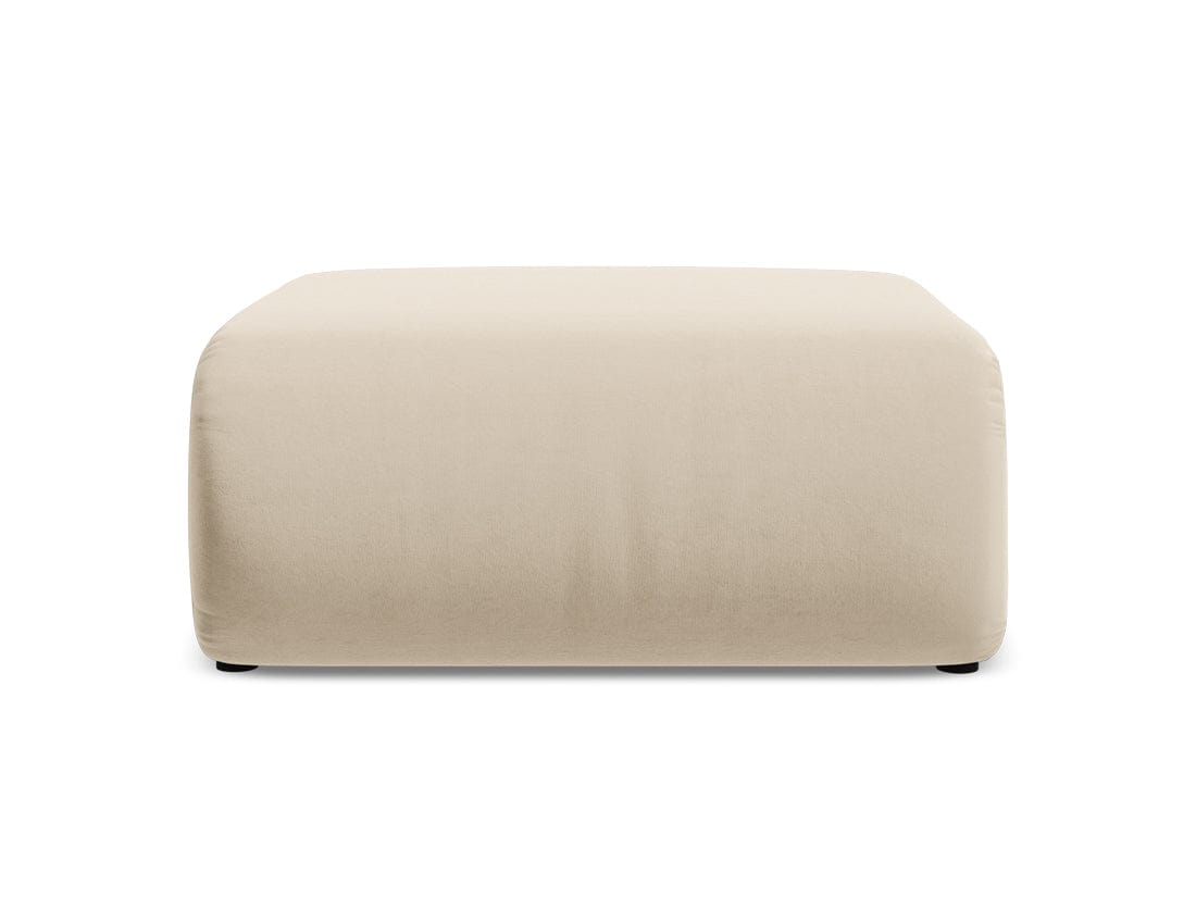 Makamii Taburet tapitat cu stofa, Ekahi Velvet C20 Bej Deschis / Negru, l94xA89xH40 cm