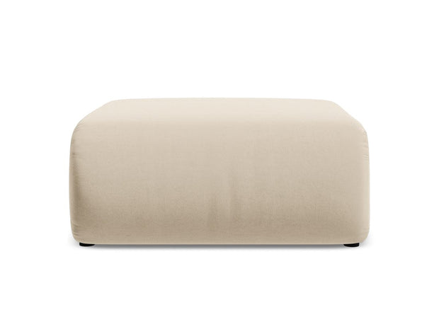 Makamii Taburet tapitat cu stofa, Ekahi Velvet C20 Bej Deschis / Negru, l94xA89xH40 cm