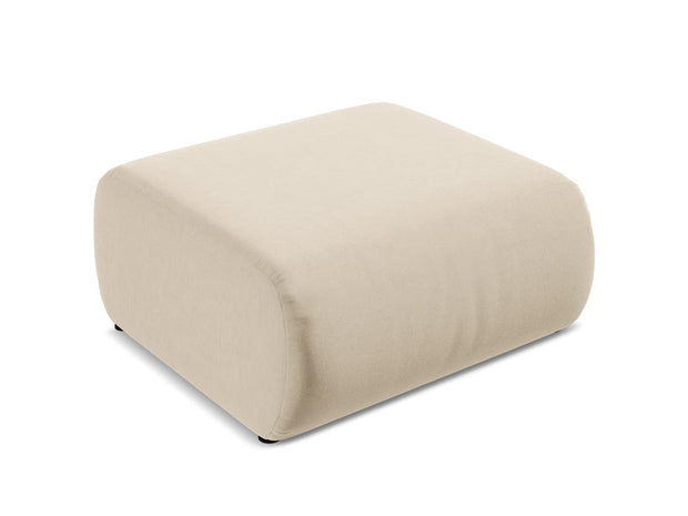 Makamii Taburet tapitat cu stofa, Ekahi Velvet C20 Bej Deschis / Negru, l94xA89xH40 cm