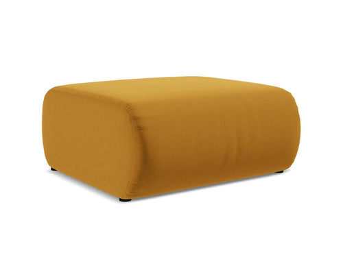 Makamii Taburet tapitat cu stofa, Ekahi Velvet C21 Mustariu / Negru, l94xA89xH40 cm