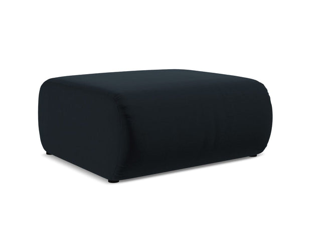 Makamii Taburet tapitat cu stofa, Ekahi Velvet C29 Albastru Inchis / Negru, l94xA89xH40 cm