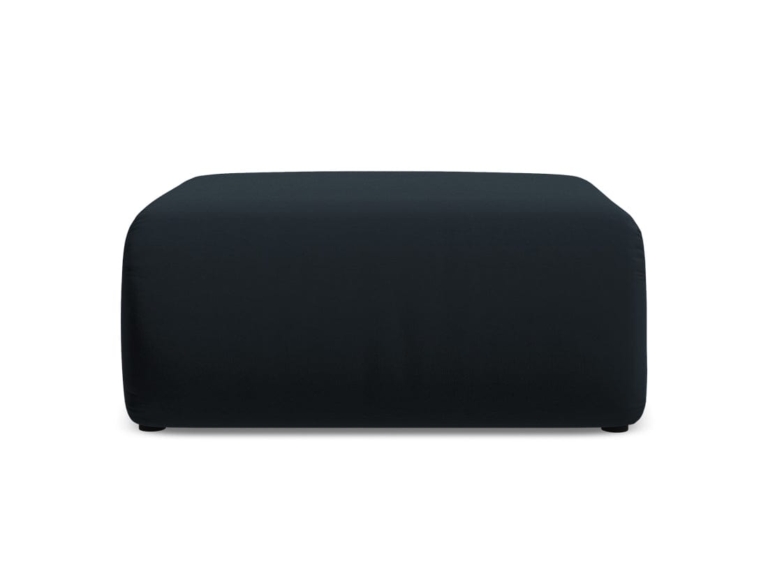 Makamii Taburet tapitat cu stofa, Ekahi Velvet C29 Albastru Inchis / Negru, l94xA89xH40 cm