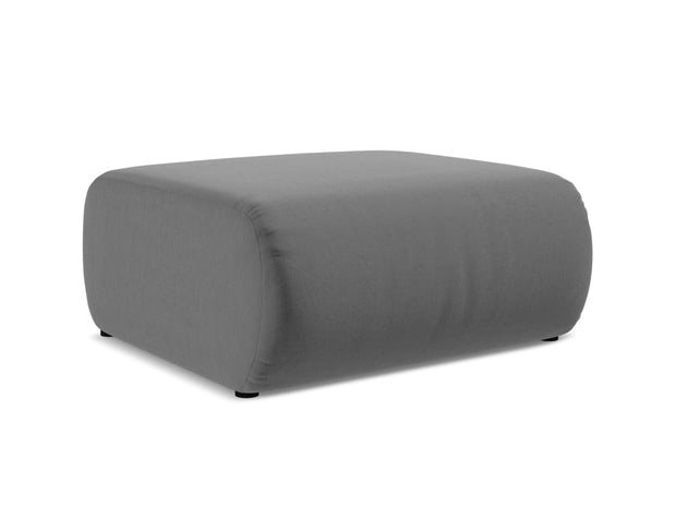 Makamii Taburet tapitat cu stofa, Ekahi Velvet C4 Gri / Negru, l94xA89xH40 cm