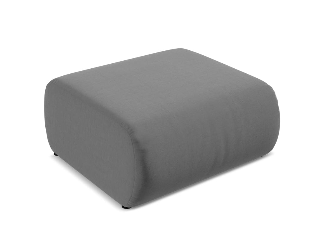 Makamii Taburet tapitat cu stofa, Ekahi Velvet C4 Gri / Negru, l94xA89xH40 cm