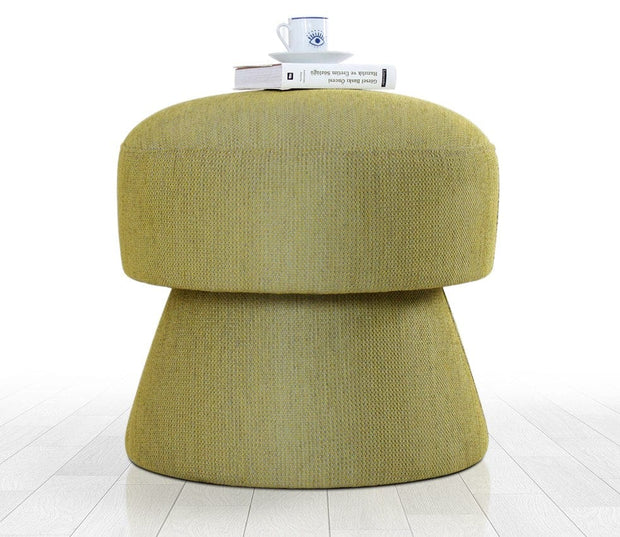 Asir Taburet tapitat cu stofa, Endor Verde Olive, Ø48xH45 cm