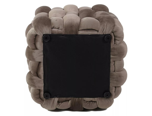 Signal Taburet tapitat cu stofa, Fasir Velvet Bej Inchis, l45xA45xH41 cm