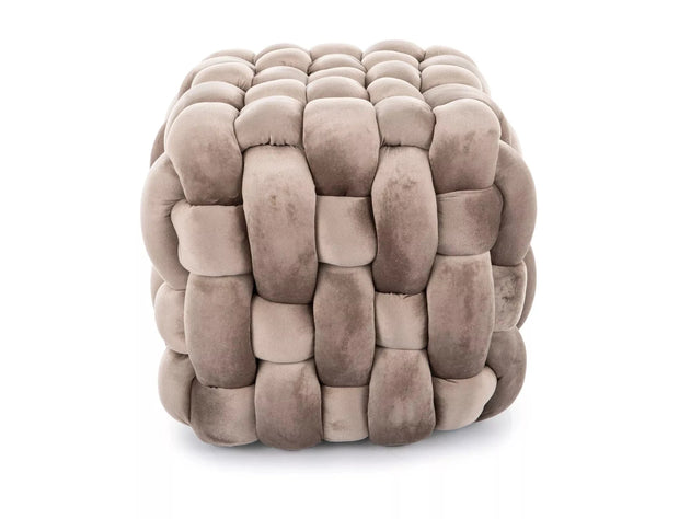 Signal Taburet tapitat cu stofa, Fasir Velvet Bej Inchis, l45xA45xH41 cm