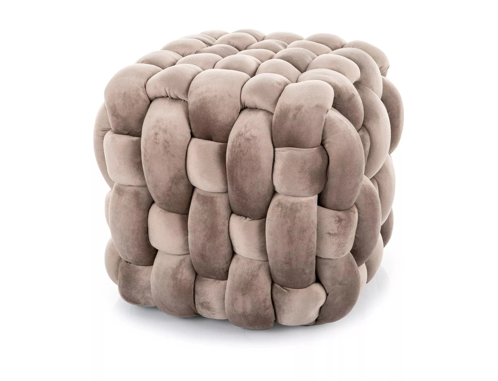 Signal Taburet tapitat cu stofa, Fasir Velvet Bej Inchis, l45xA45xH41 cm