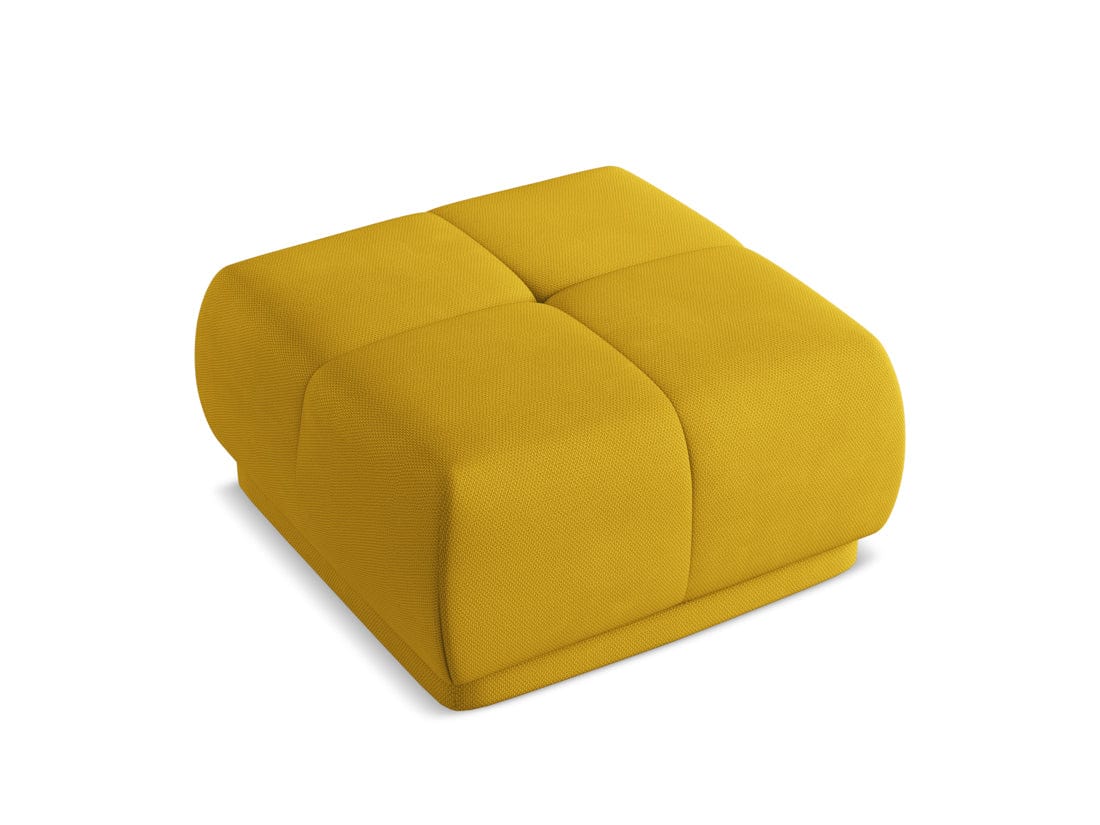 Makamii Taburet tapitat cu stofa, Hoku C19 Mustariu / Negru, l60xA60xH35 cm