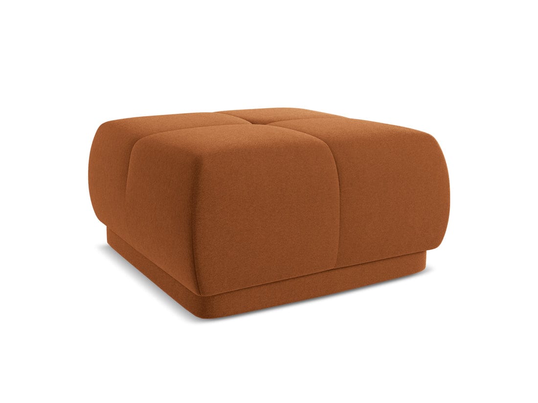 Makamii Taburet tapitat cu stofa, Hoku Velvet C12 Caramiziu / Negru, l60xA60xH35 cm