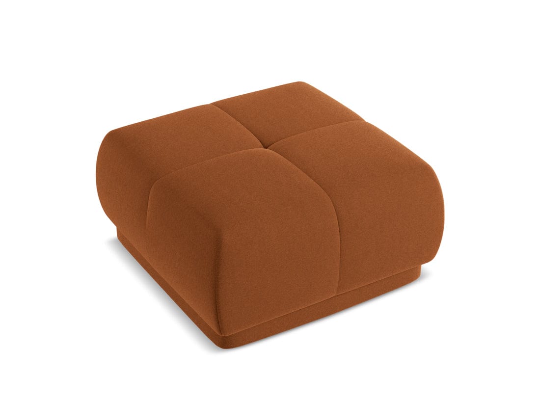 Makamii Taburet tapitat cu stofa, Hoku Velvet C12 Caramiziu / Negru, l60xA60xH35 cm