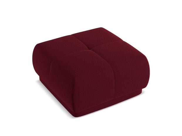 Makamii Taburet tapitat cu stofa, Hoku Velvet C14 Burgundy / Negru, l60xA60xH35 cm