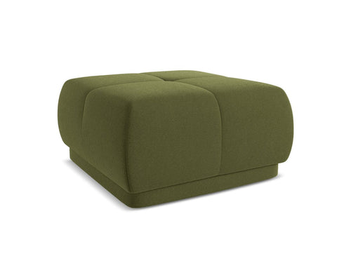 Makamii Taburet tapitat cu stofa, Hoku Velvet C23 Verde Olive / Negru, l60xA60xH35 cm