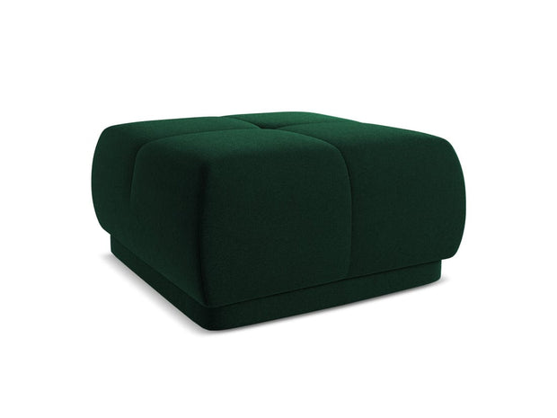 Makamii Taburet tapitat cu stofa, Hoku Velvet C24 Verde / Negru, l60xA60xH35 cm