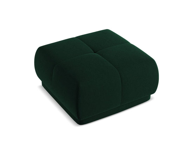 Makamii Taburet tapitat cu stofa, Hoku Velvet C24 Verde / Negru, l60xA60xH35 cm