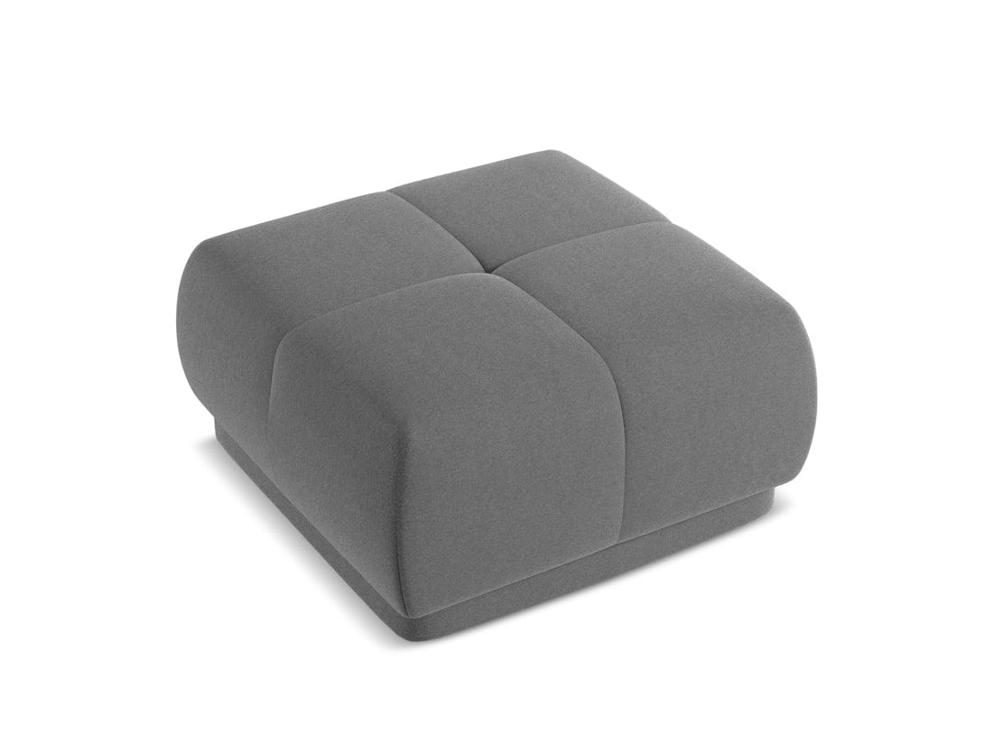 Makamii Taburet tapitat cu stofa, Hoku Velvet C4 Gri / Negru, l60xA60xH35 cm