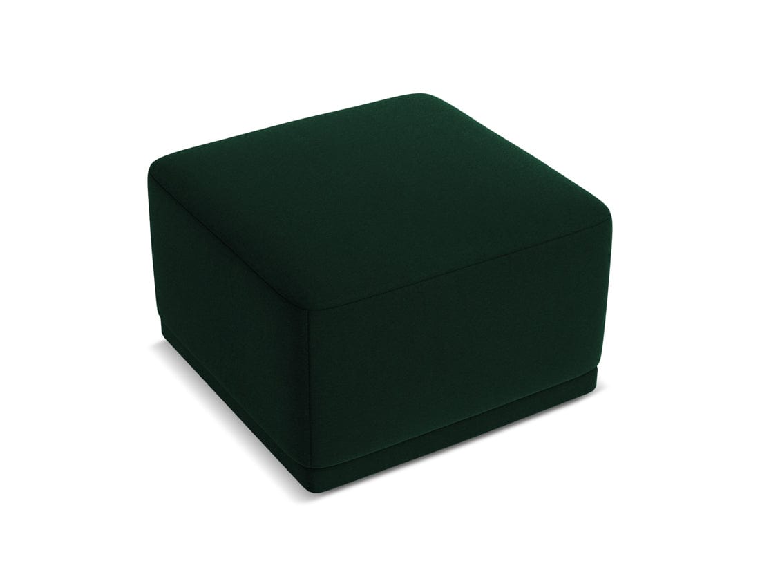 Makamii Taburet tapitat cu stofa, Kaila Velvet C24 Verde / Negru, l65xA65xH40 cm