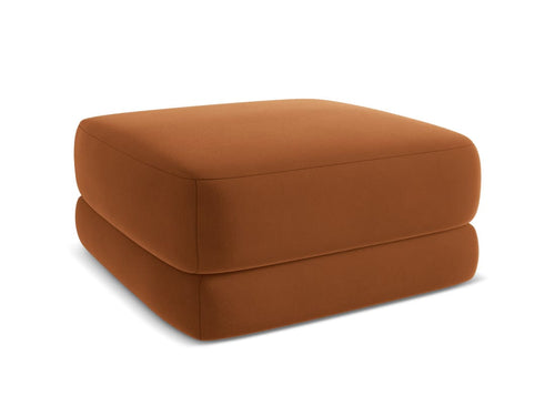 Makamii Taburet tapitat cu stofa, Kiana Velvet C12 Caramiziu / Negru, l75xA75xH39 cm