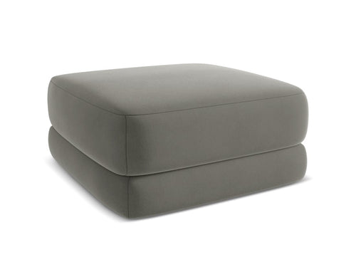 Makamii Taburet tapitat cu stofa, Kiana Velvet C16 Gri / Negru, l75xA75xH39 cm