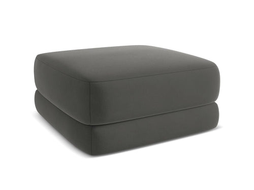 Makamii Taburet tapitat cu stofa, Kiana Velvet C2 Gri Inchis / Negru, l75xA75xH39 cm