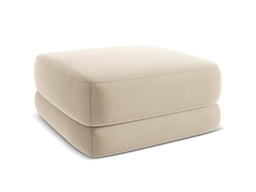 Makamii Taburet tapitat cu stofa, Kiana Velvet C20 Bej Deschis / Negru, l75xA75xH39 cm