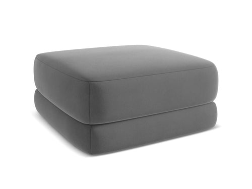 Makamii Taburet tapitat cu stofa, Kiana Velvet C4 Gri / Negru, l75xA75xH39 cm