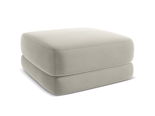 Makamii Taburet tapitat cu stofa, Kiana Velvet C6 Gri Deschis / Negru, l75xA75xH39 cm