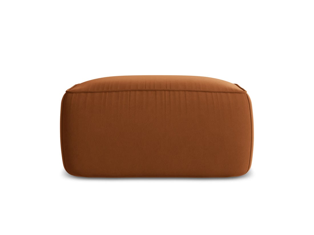 Makamii Taburet tapitat cu stofa, Liko Velvet C12 Caramiziu / Negru, l80xA60xH40 cm