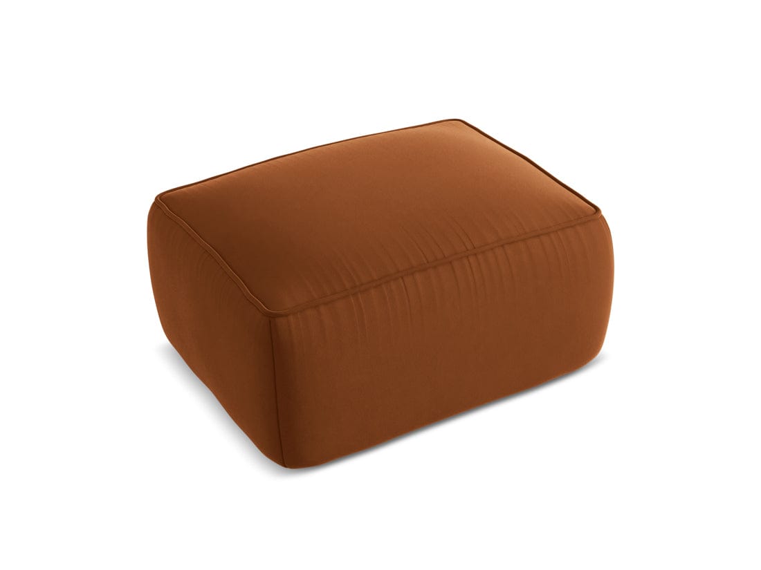 Makamii Taburet tapitat cu stofa, Liko Velvet C12 Caramiziu / Negru, l80xA60xH40 cm