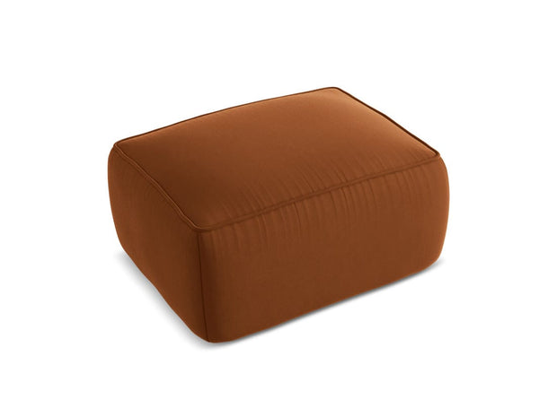 Makamii Taburet tapitat cu stofa, Liko Velvet C12 Caramiziu / Negru, l80xA60xH40 cm