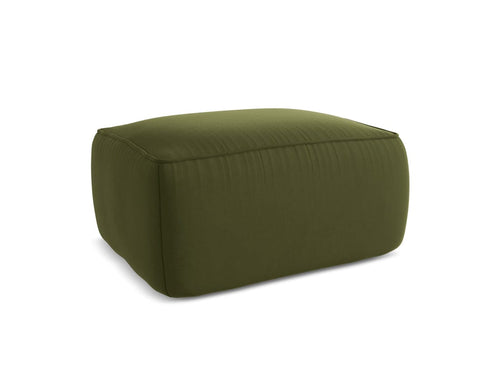 Makamii Taburet tapitat cu stofa, Liko Velvet C23 Verde Olive / Negru, l80xA60xH40 cm
