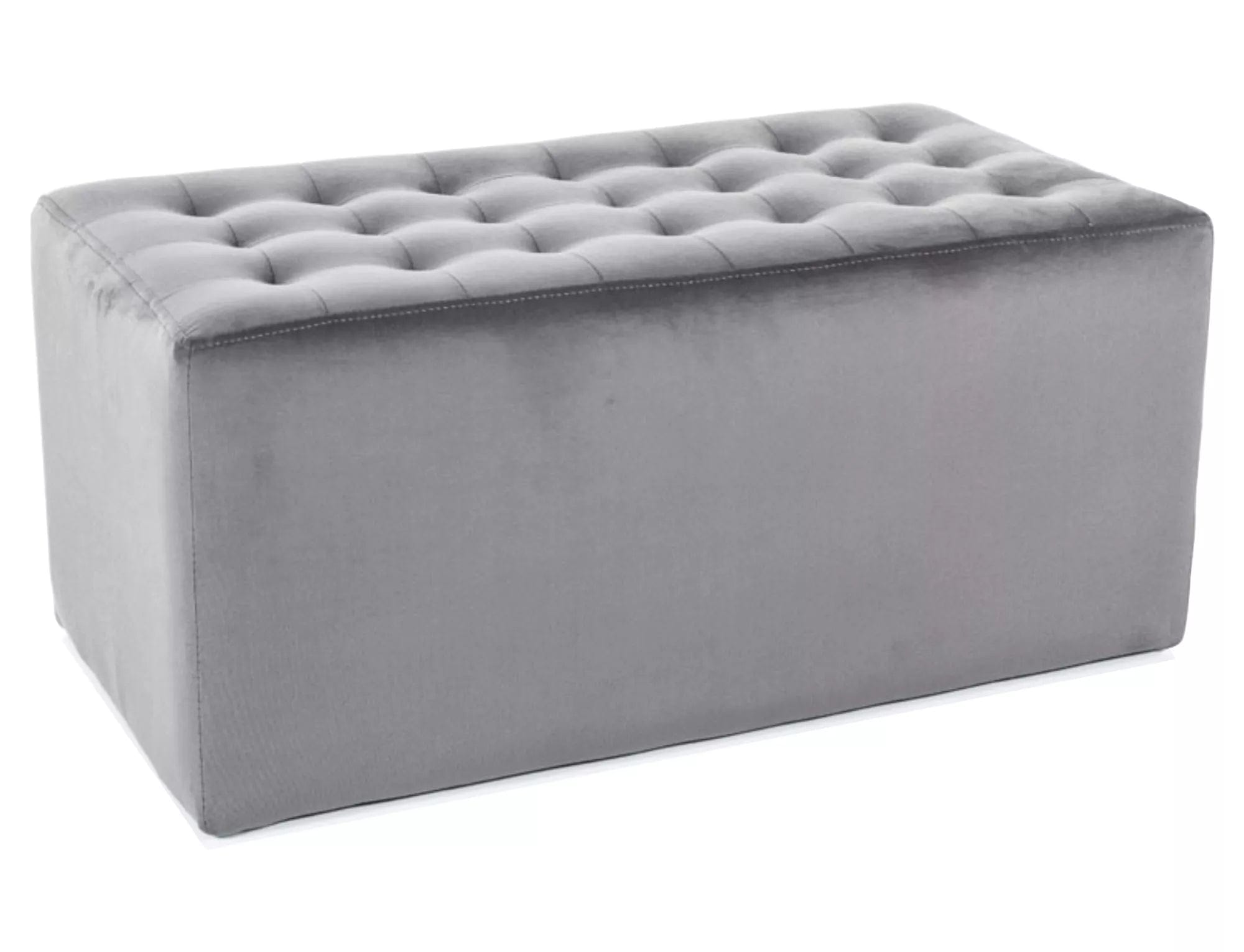 Taburet tapitat cu stofa, Lori 2 Velvet Gri, l76xA39xH34 cm