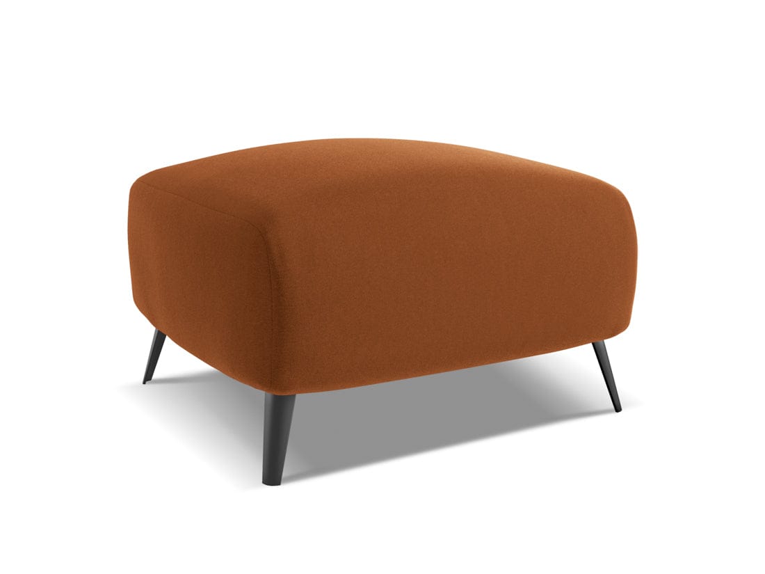 Makamii Taburet tapitat cu stofa, Malie Velvet C12 Caramiziu / Negru, l65xA65xH44 cm