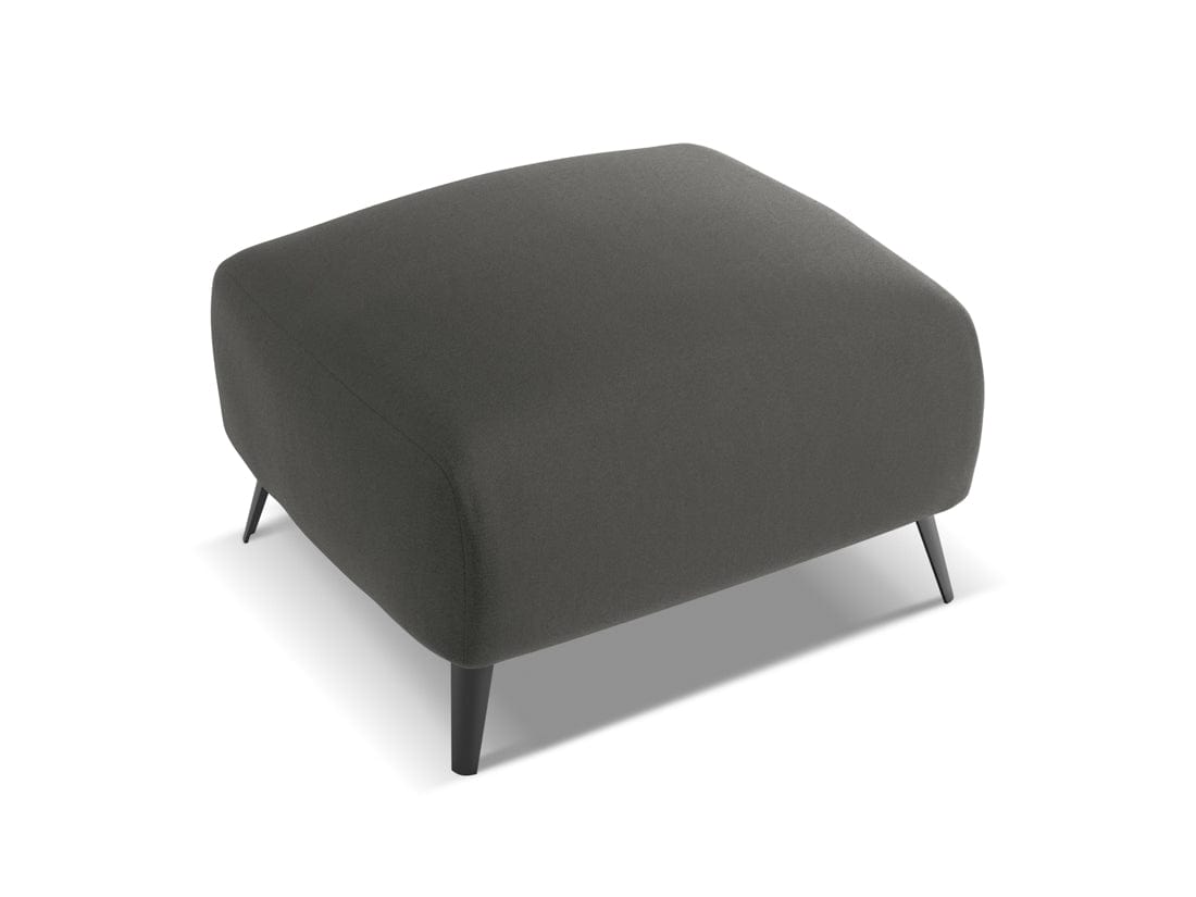 Makamii Taburet tapitat cu stofa, Malie Velvet C2 Gri Inchis / Negru, l65xA65xH44 cm