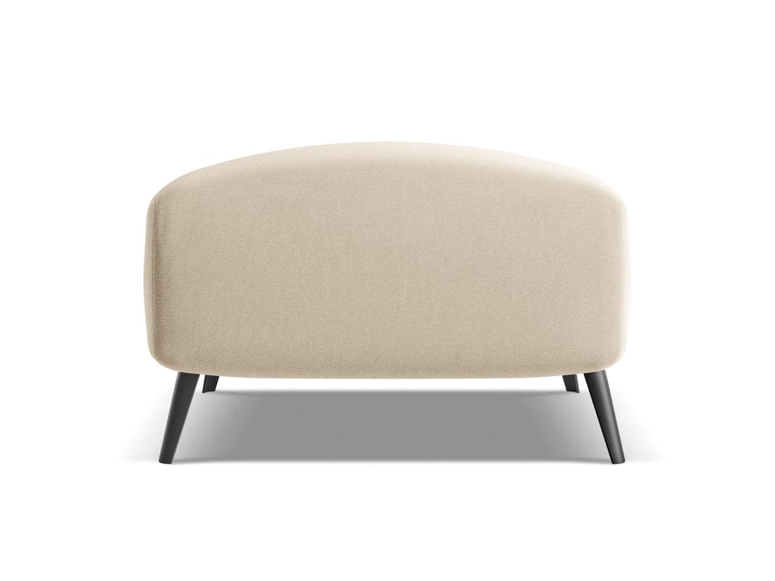 Makamii Taburet tapitat cu stofa, Malie Velvet C20 Bej Deschis / Negru, l65xA65xH44 cm