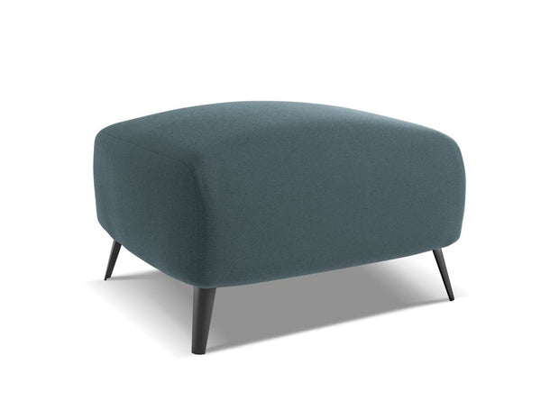 Makamii Taburet tapitat cu stofa, Malie Velvet C27 Marin / Negru, l65xA65xH44 cm