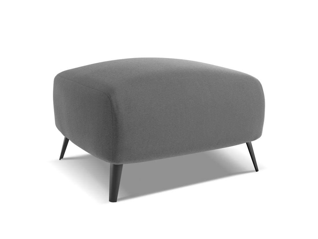 Makamii Taburet tapitat cu stofa, Malie Velvet C4 Gri / Negru, l65xA65xH44 cm