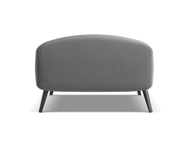 Makamii Taburet tapitat cu stofa, Malie Velvet C4 Gri / Negru, l65xA65xH44 cm