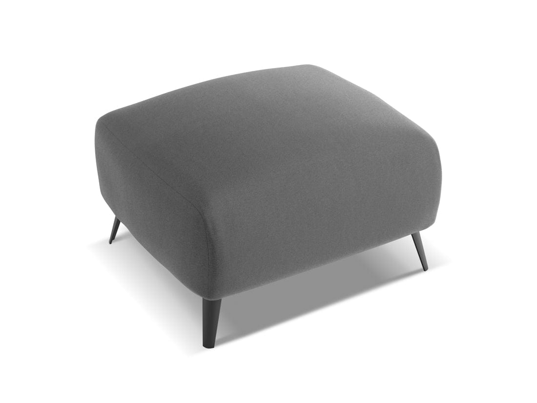 Makamii Taburet tapitat cu stofa, Malie Velvet C4 Gri / Negru, l65xA65xH44 cm