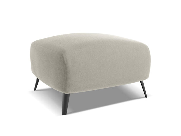 Makamii Taburet tapitat cu stofa, Malie Velvet C6 Gri Deschis / Negru, l65xA65xH44 cm