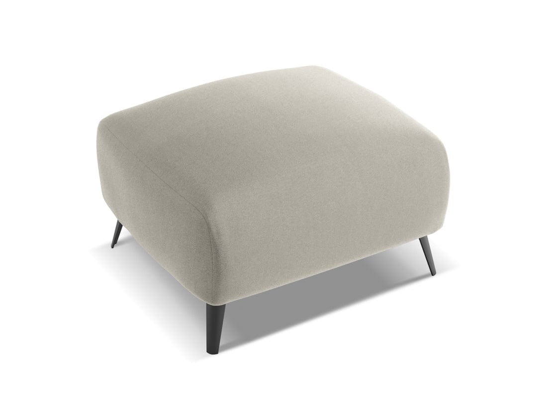 Makamii Taburet tapitat cu stofa, Malie Velvet C6 Gri Deschis / Negru, l65xA65xH44 cm