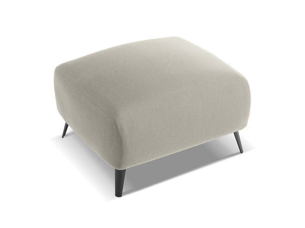 Makamii Taburet tapitat cu stofa, Malie Velvet C6 Gri Deschis / Negru, l65xA65xH44 cm