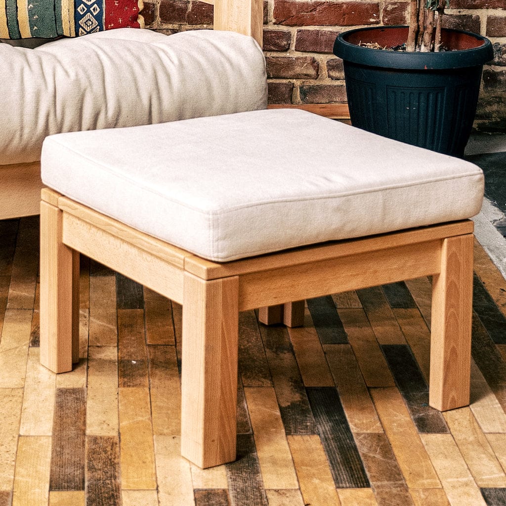 Taburet tapitat cu stofa, Mexico Oil Crem, l51xA51xH38 cm (1)