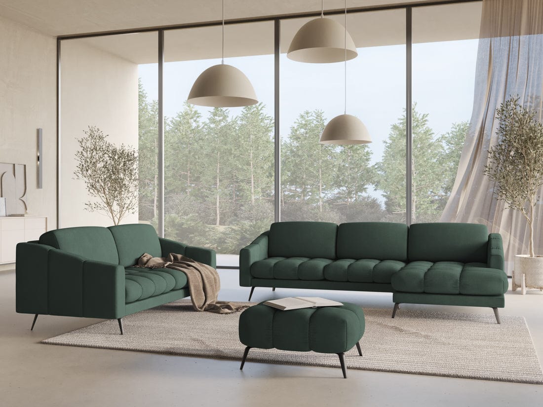 Makamii Taburet tapitat cu stofa, Nalu C15 Verde / Negru, l78xA60xH41 cm