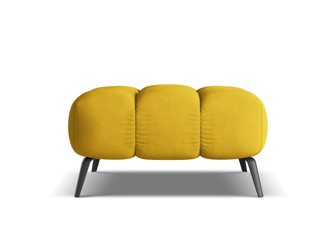 Makamii Taburet tapitat cu stofa, Nalu C19 Mustariu / Negru, l78xA60xH41 cm