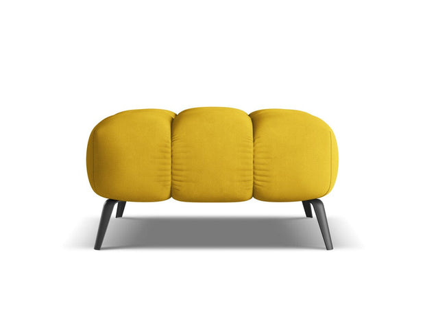 Makamii Taburet tapitat cu stofa, Nalu C19 Mustariu / Negru, l78xA60xH41 cm