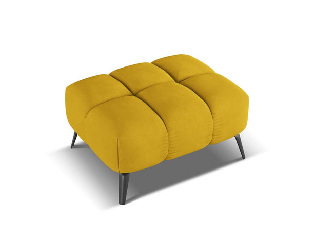 Makamii Taburet tapitat cu stofa, Nalu C19 Mustariu / Negru, l78xA60xH41 cm