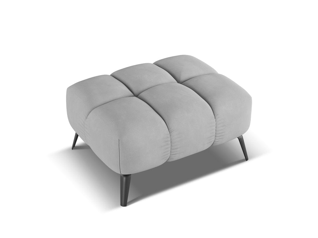 Makamii Taburet tapitat cu stofa, Nalu C5 Gri Deschis / Negru, l78xA60xH41 cm