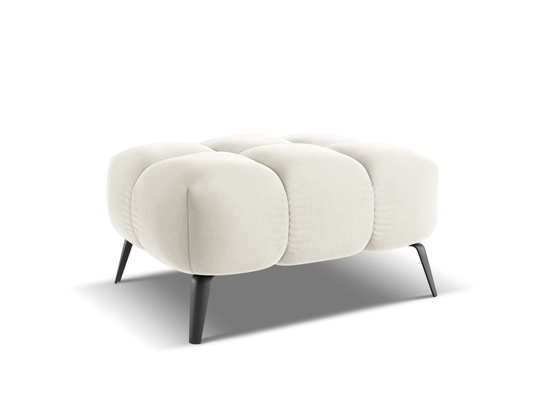 Makamii Taburet tapitat cu stofa, Nalu Velvet C1 Bej Deschis / Negru, l78xA60xH41 cm