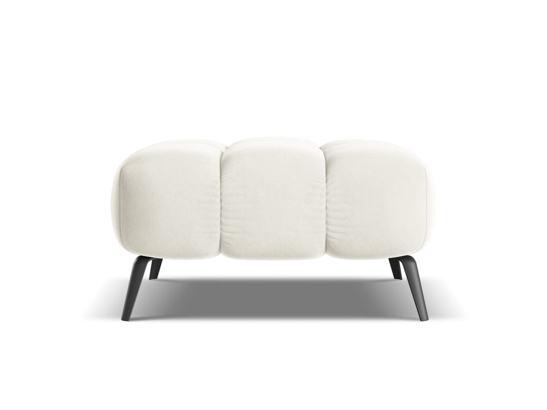 Makamii Taburet tapitat cu stofa, Nalu Velvet C1 Bej Deschis / Negru, l78xA60xH41 cm